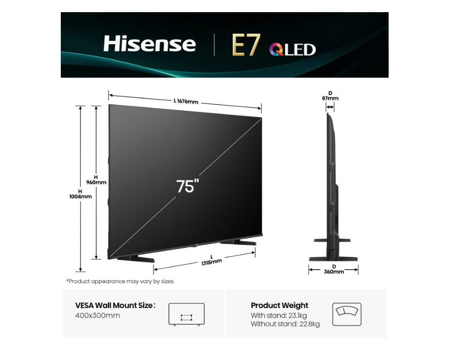 Телевізор Hisense 75E7Q фото №10