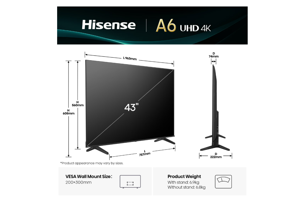 Телевізор Hisense 43A6Q фото №4