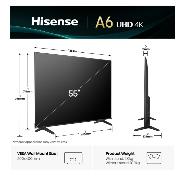 Телевізор Hisense 55A6Q фото №4
