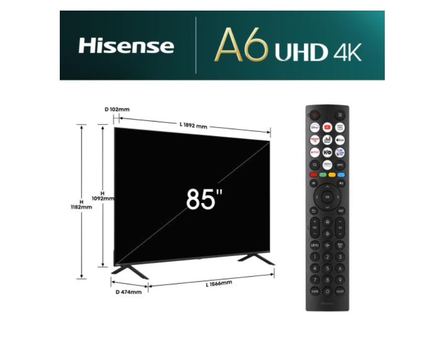 Телевізор Hisense 85A6N фото №3