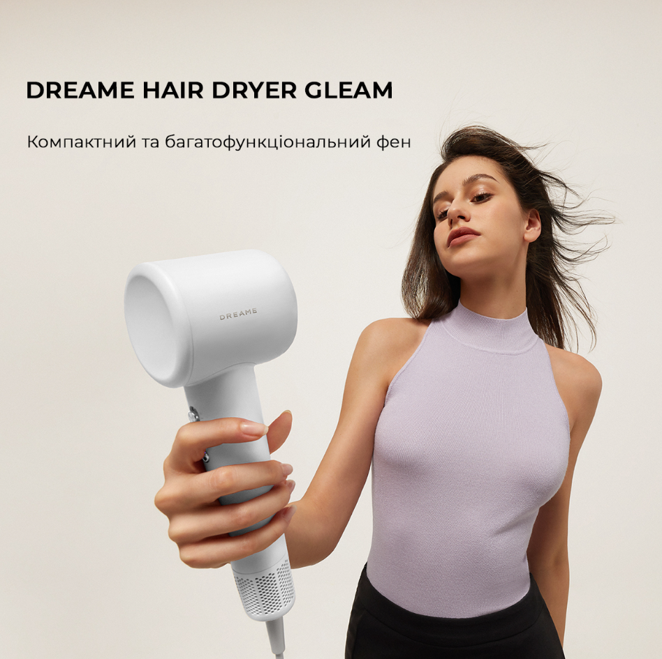Фен Dreamе Hair Dryer Gleam Grey (AHD12A-GR) фото №2