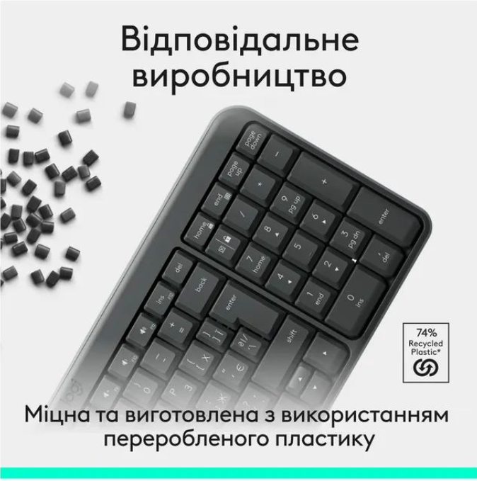 Клавіатура Logitech K250 Wireless GRAPHITE фото №6