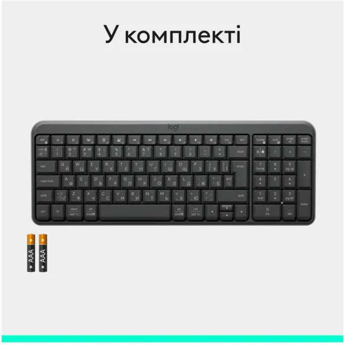 Клавіатура Logitech K250 Wireless GRAPHITE фото №8