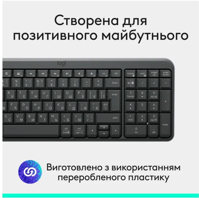 Клавіатура Logitech K250 Wireless GRAPHITE фото №9