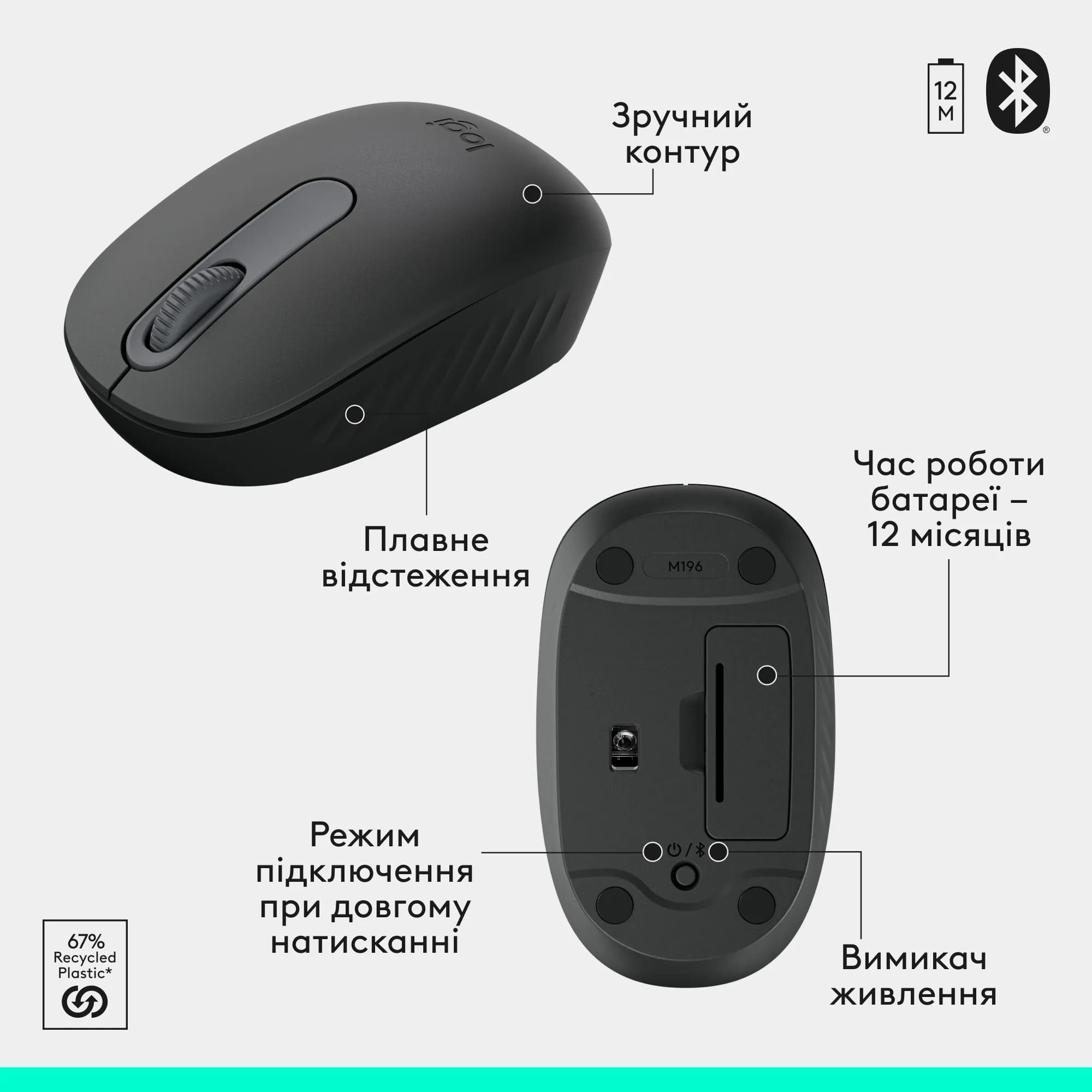 Клавиатура + мышка Logitech MK250 Wireless Combo GRAPHITE фото №7