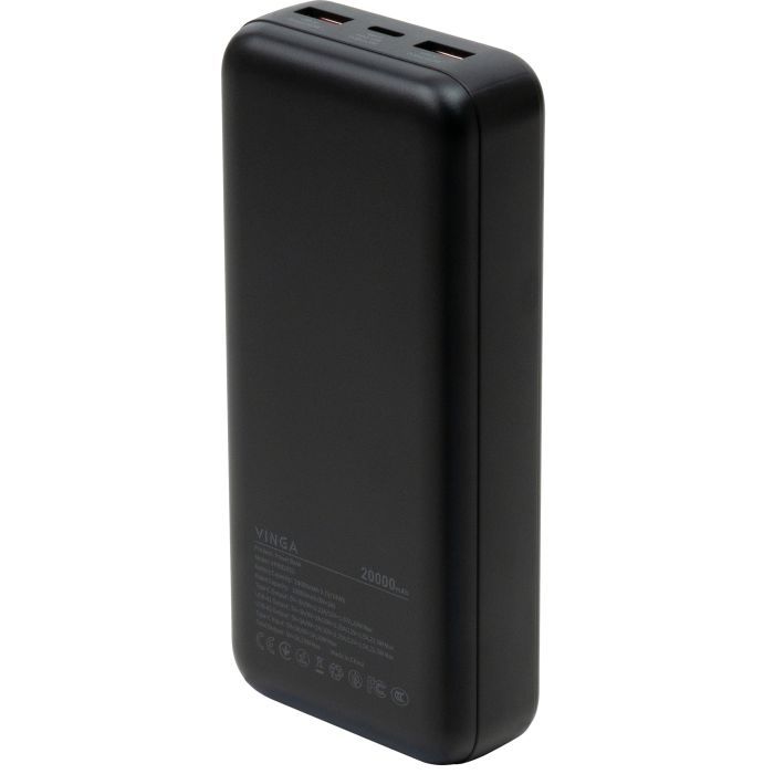 Мобильная батарея Vinga 20000 mAh 22.5W Display Black (VPBB2022) фото №2