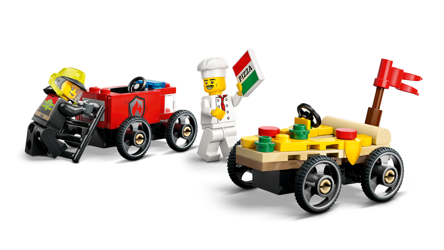 Конструктор Lego City «Піца-авто проти пожежної машини» Набір перегонів фото №4