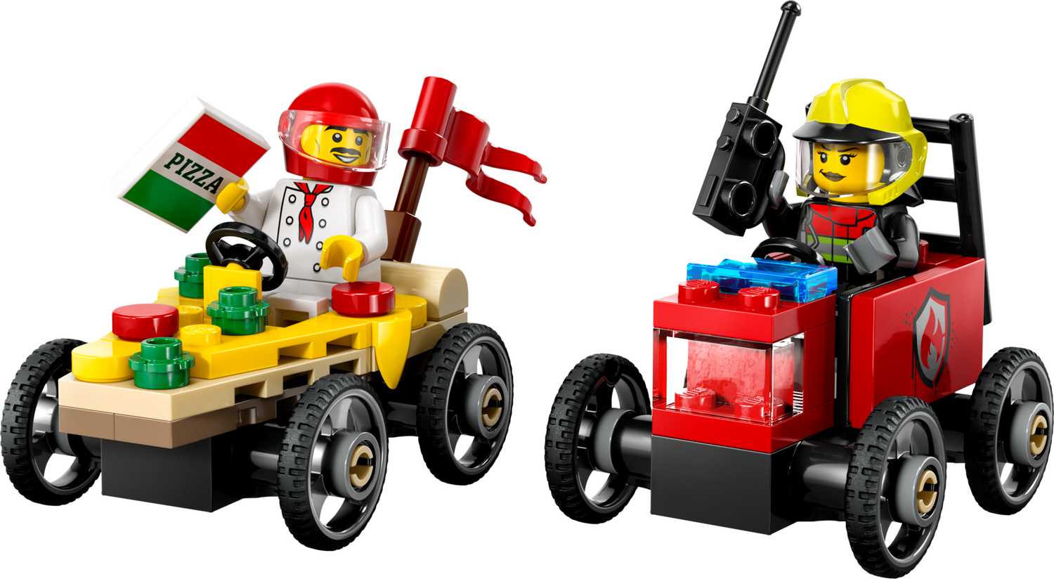 Конструктор Lego City «Піца-авто проти пожежної машини» Набір перегонів фото №2