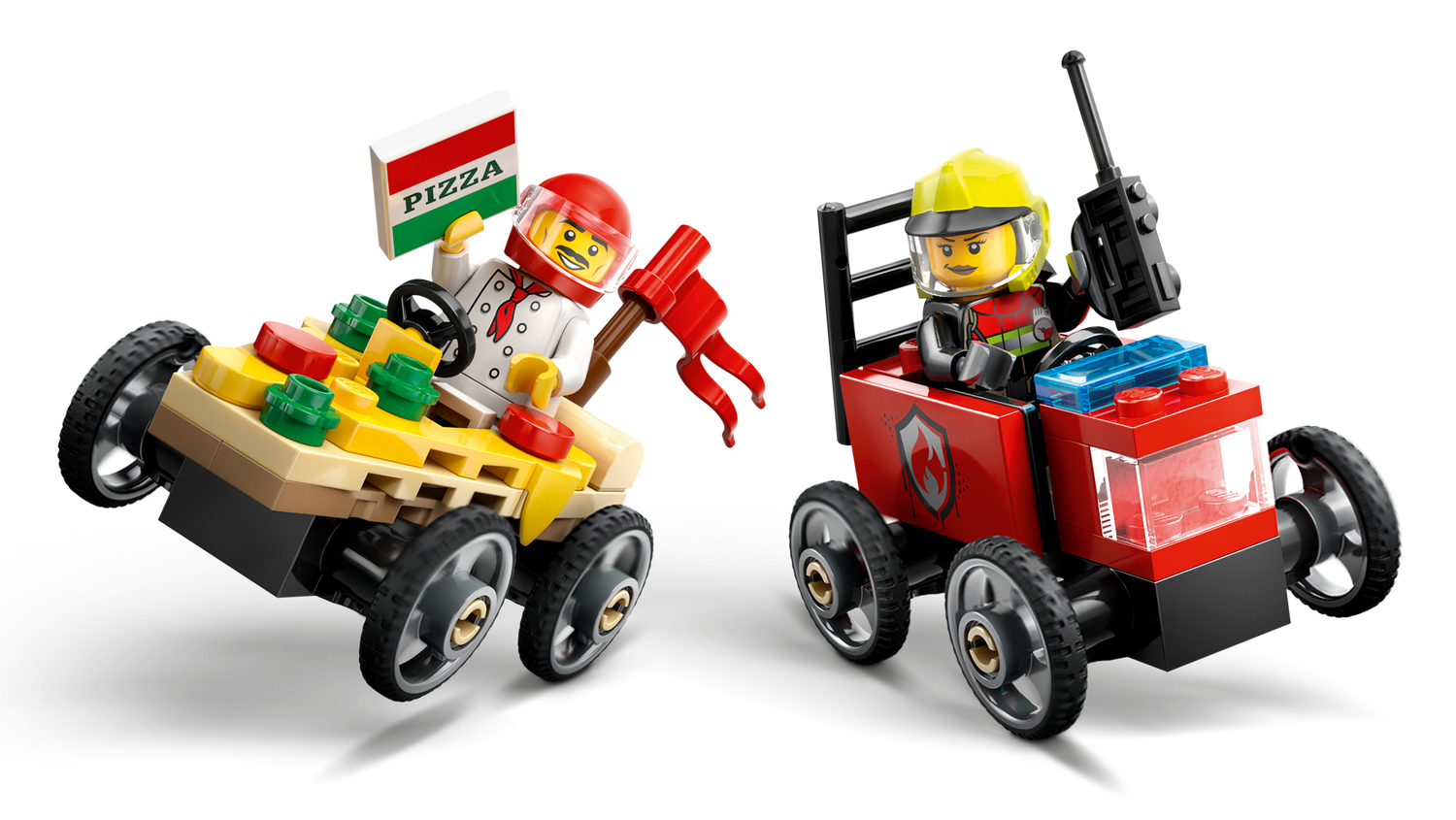 Конструктор Lego City «Піца-авто проти пожежної машини» Набір перегонів фото №3