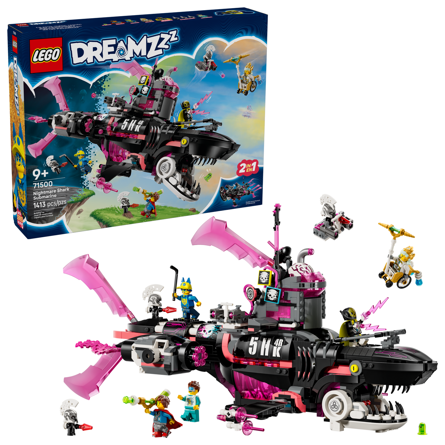 Конструктор Lego Dreamzzz Страхітливий підводний човен «Акула»