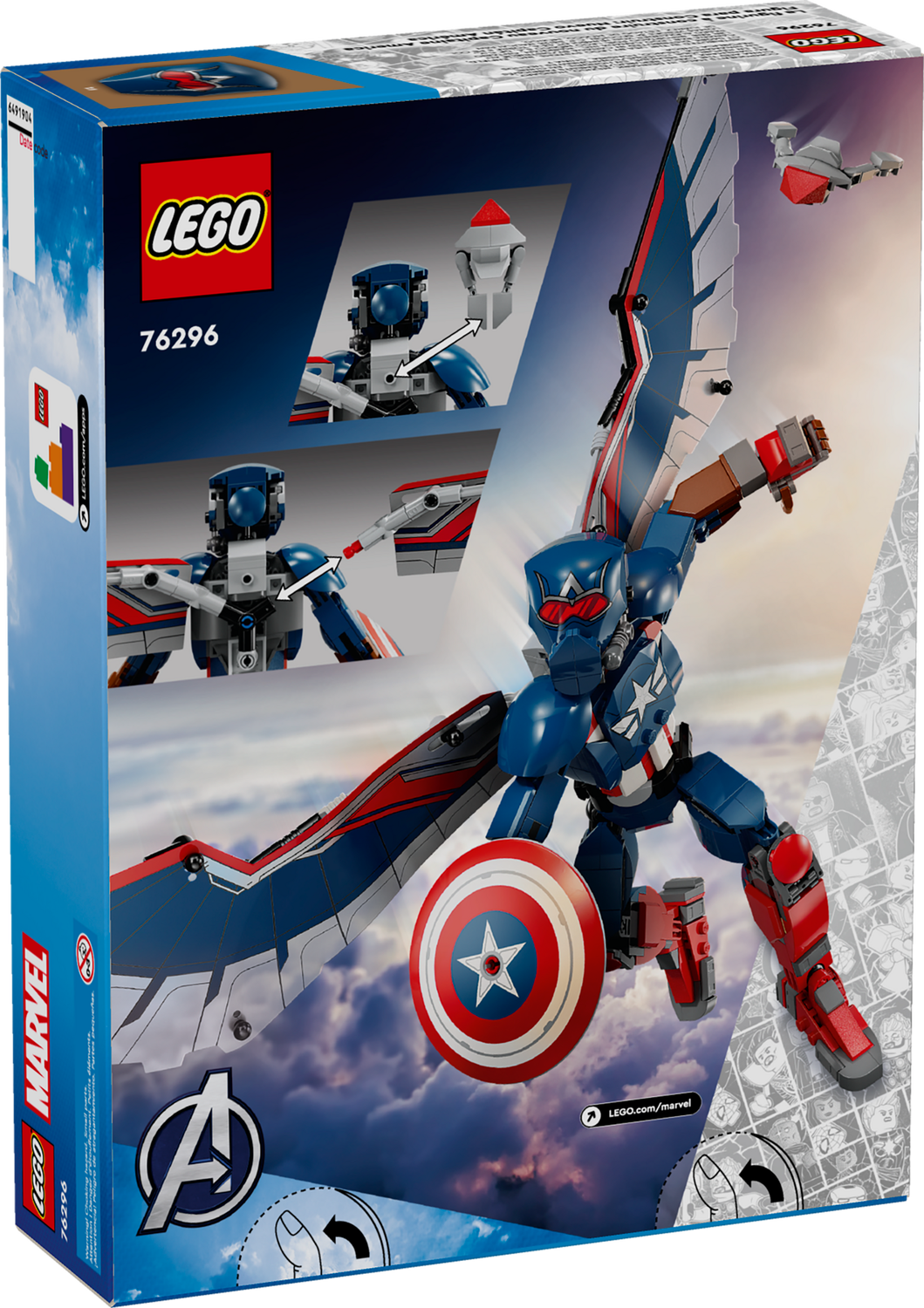 Конструктор Lego Marvel Фігурка Сем Вілсон Капітан Америка фото №5