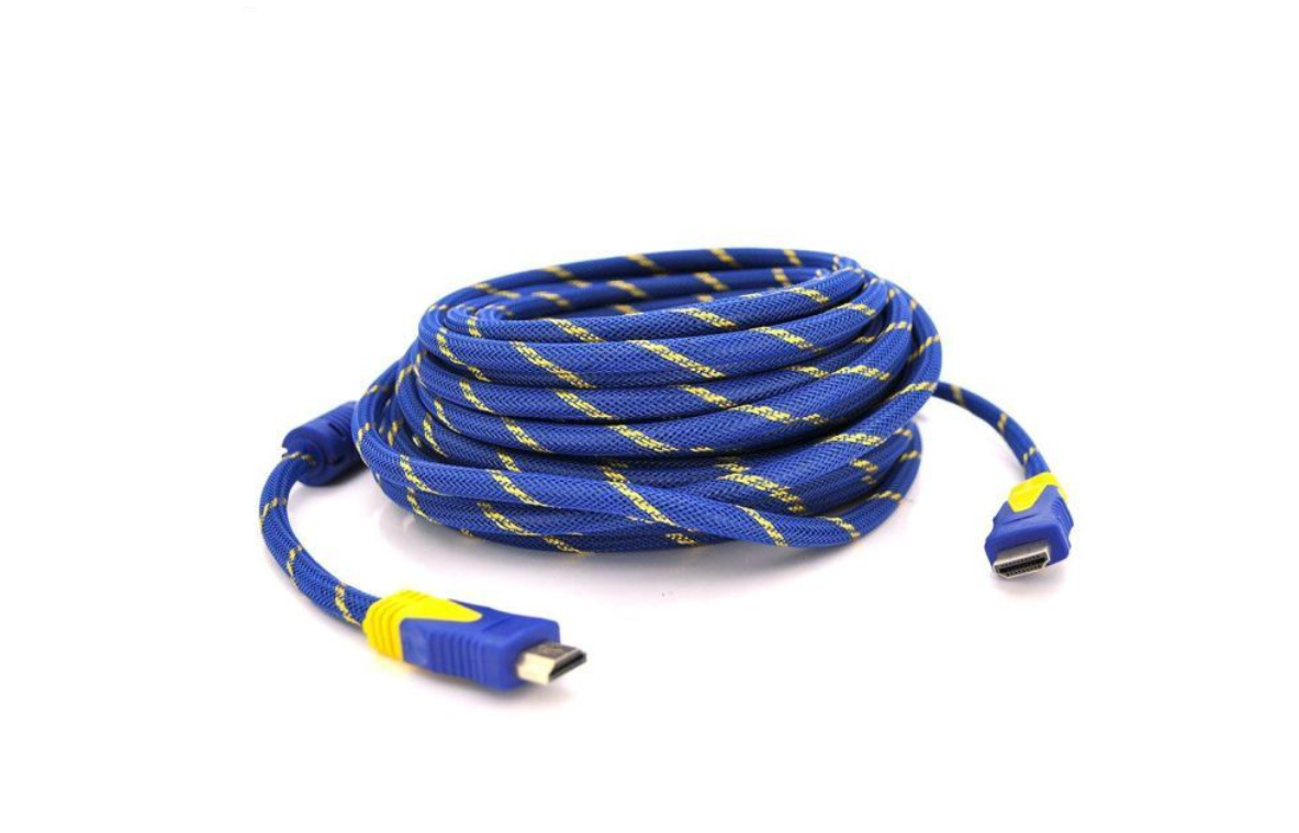 Кабель Merlion HDMI M to HDMI M 10.0m V1.4 blue/gold (YT-HDMI(M)/(M)NY/BL-10m)
