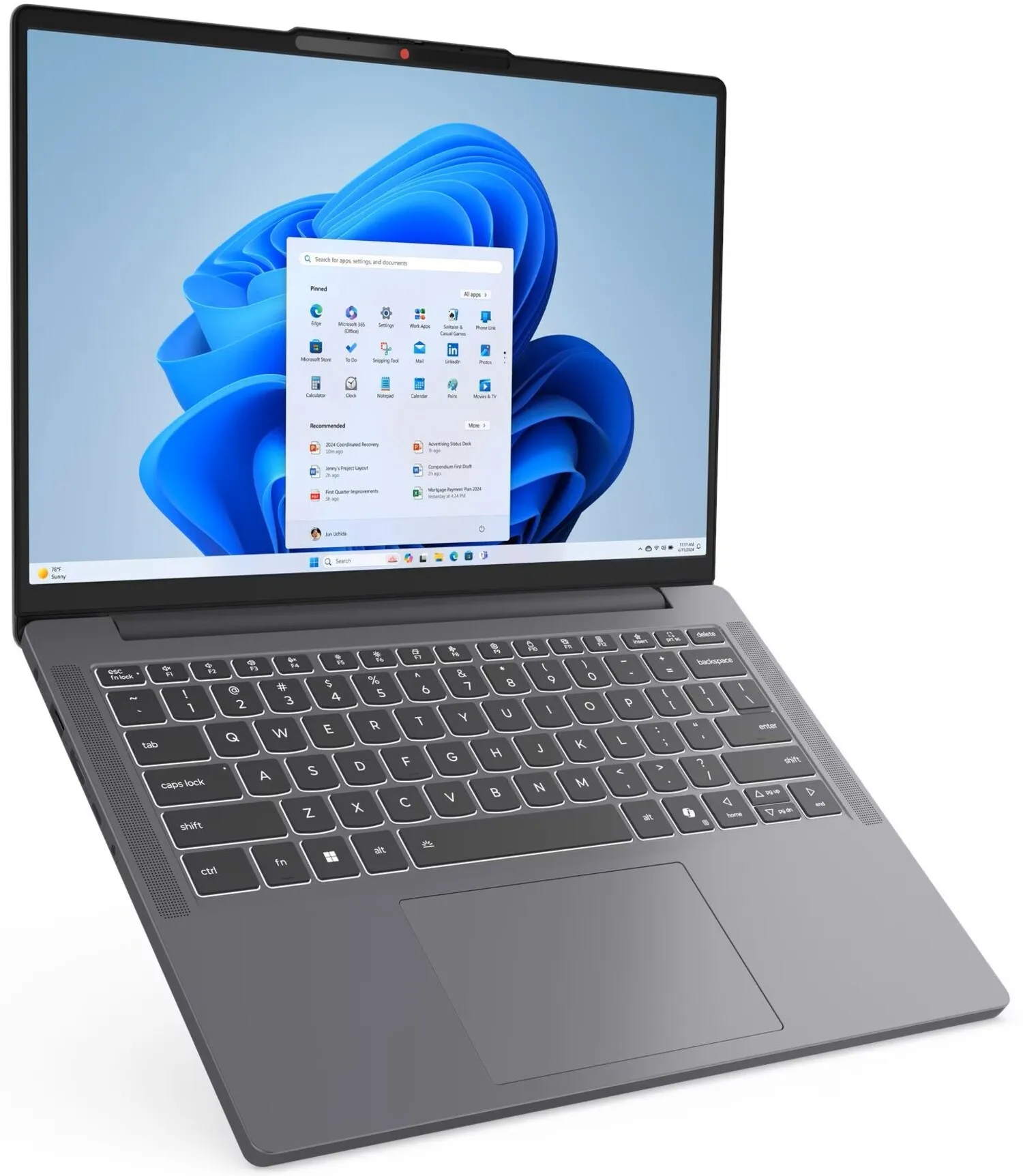 Ноутбук Lenovo IdeaPad Slim 3 14IRH10 (83K000AVRA) Luna Grey фото №3