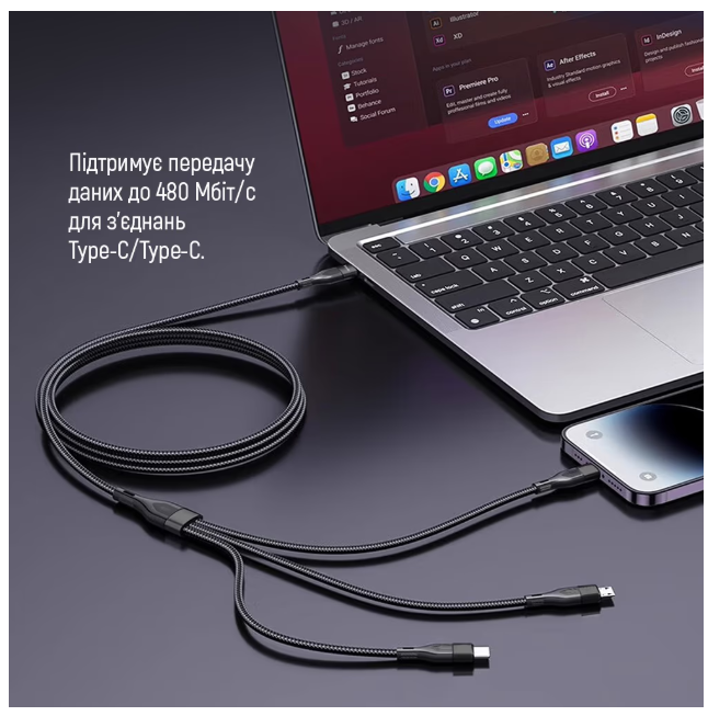 Кабель USB Colorway CW-CBPDU3060-BK фото №9