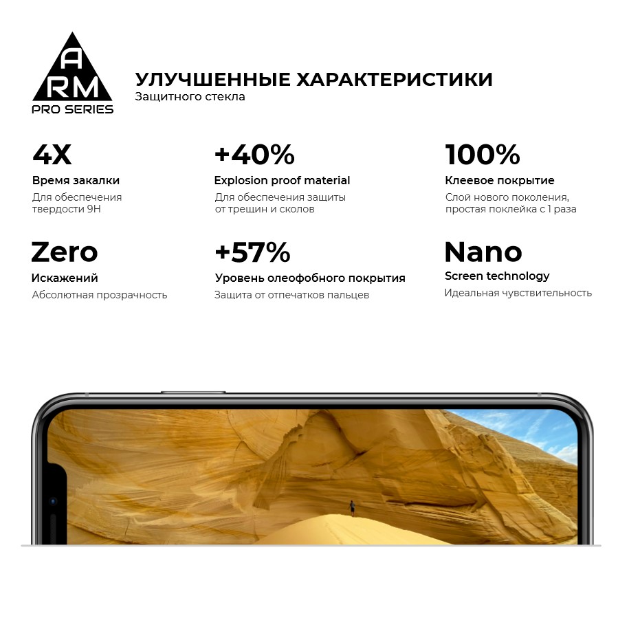 Захисне скло Armorstandart Pro OPPO Reno3 Black (ARM56651) фото №4
