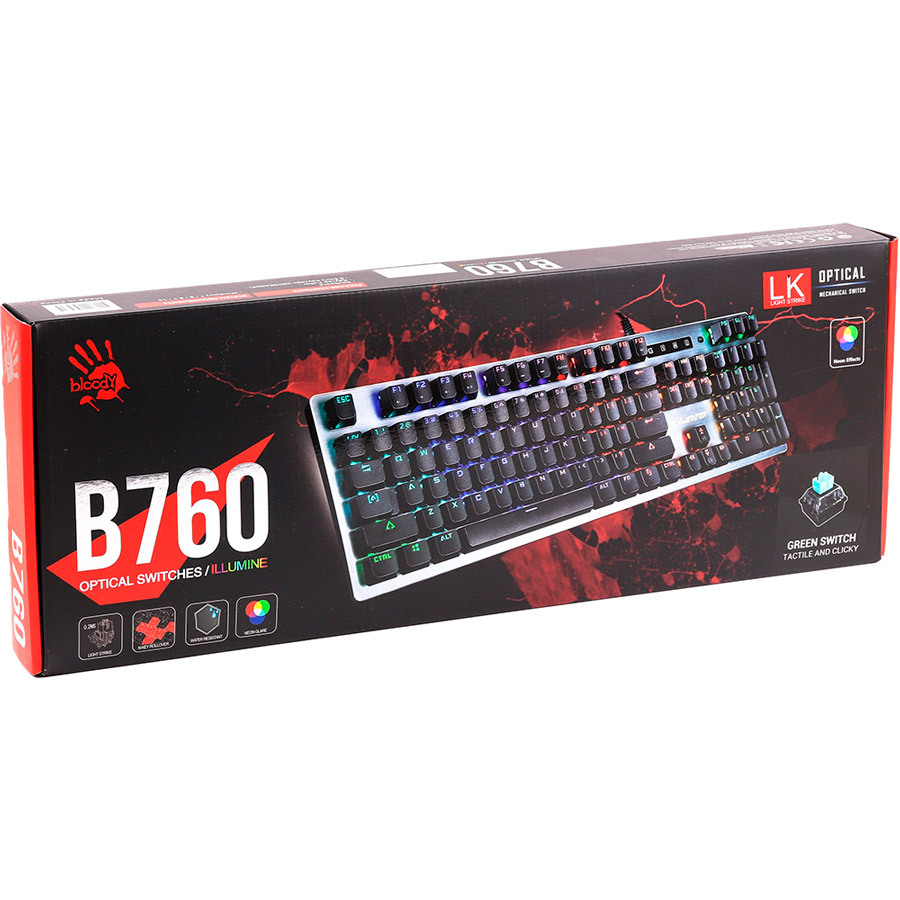 Клавиатура A4Tech Bloody B760 Bloody (Grey) Green Sw фото №6