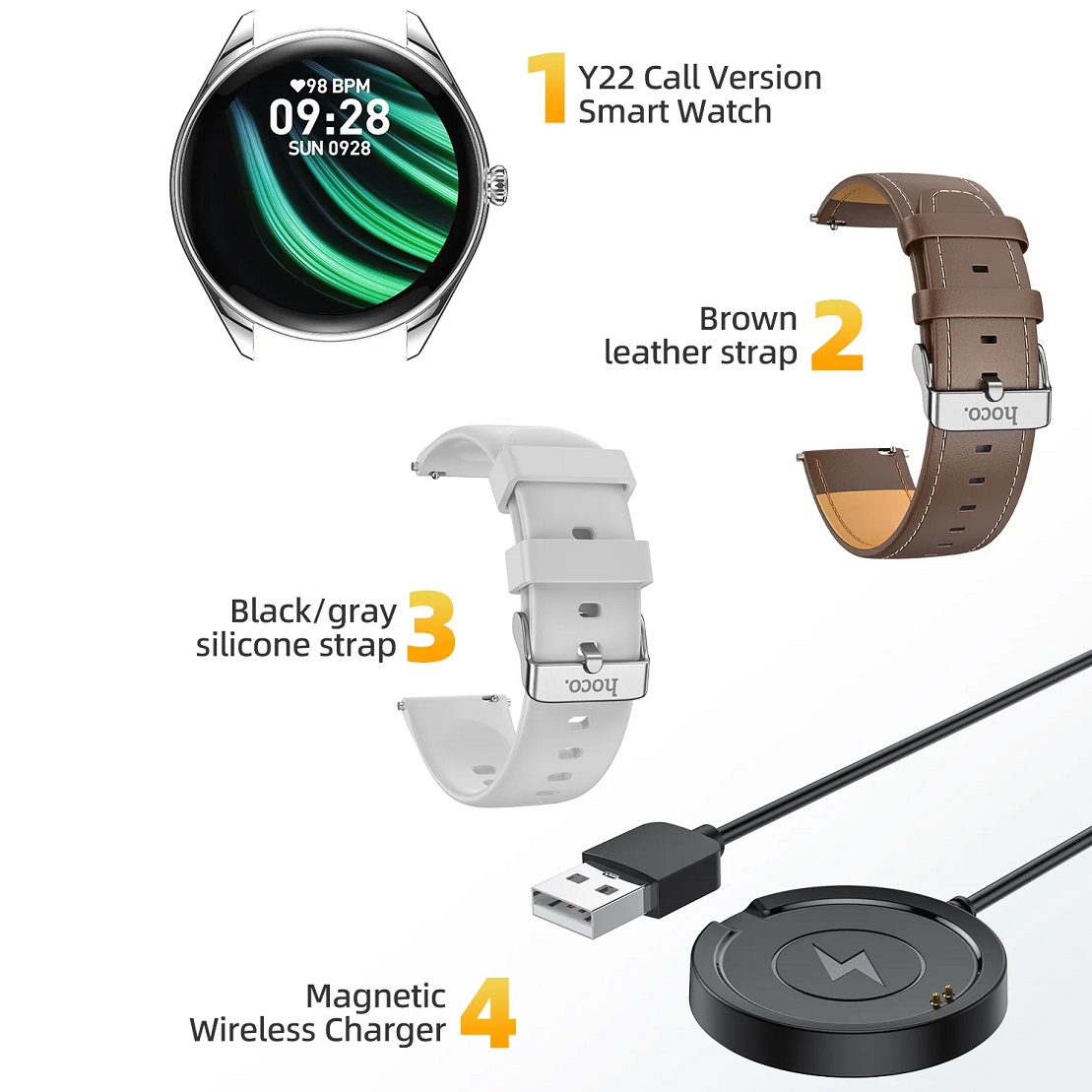 Смарт-часы Hoco Y22 AMOLED Smart sports watch(call version) Black (6942007628983) фото №10