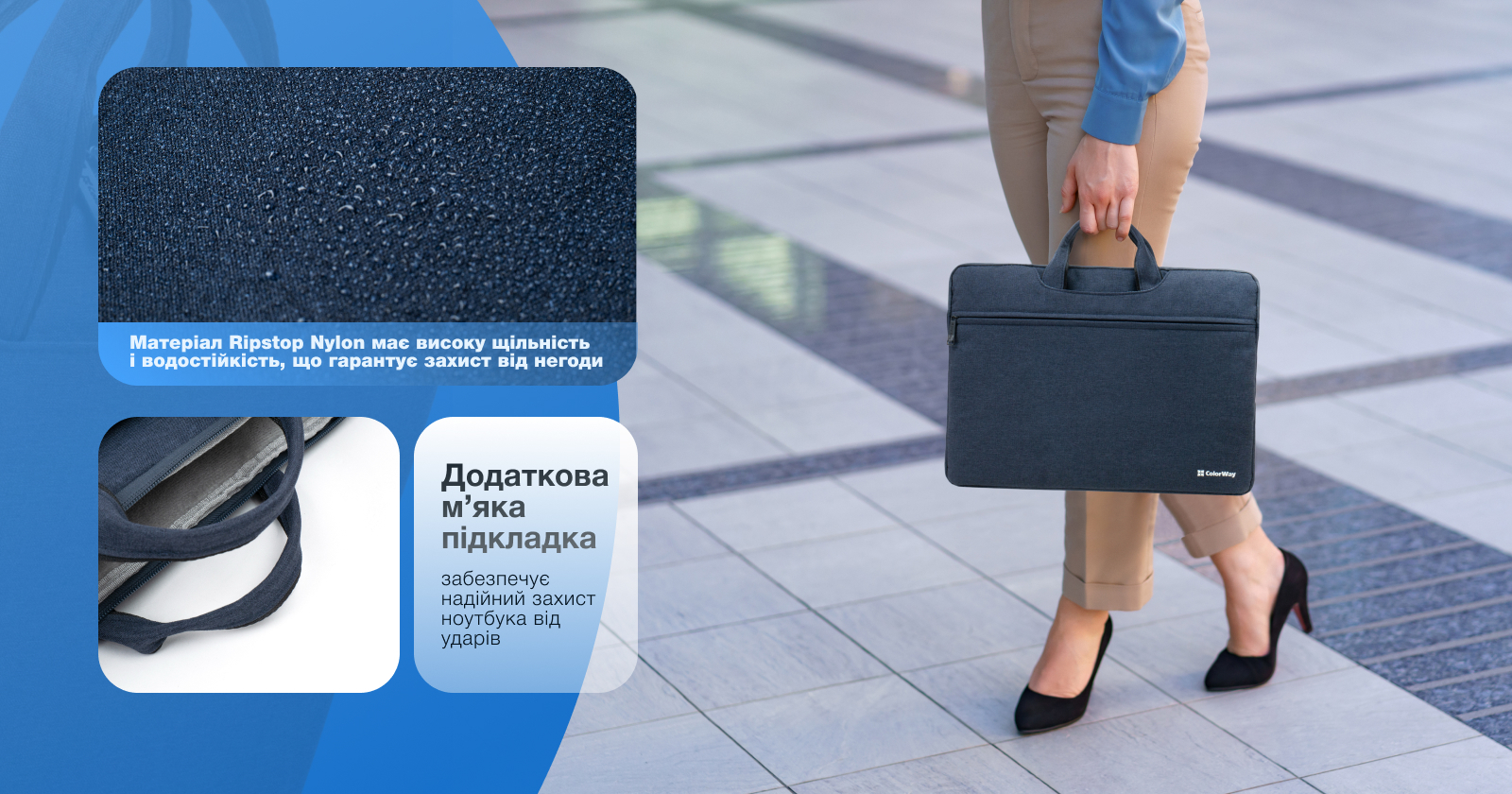 Сумка для ноутбука Colorway CW-LBC156-NV фото №3