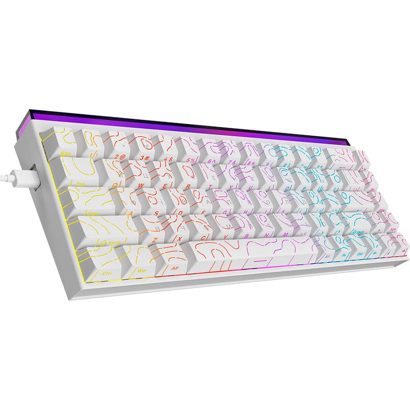 Клавиатура Ajazz NK68 Red Switch USB UA White (NK68-R-S-W) фото №3