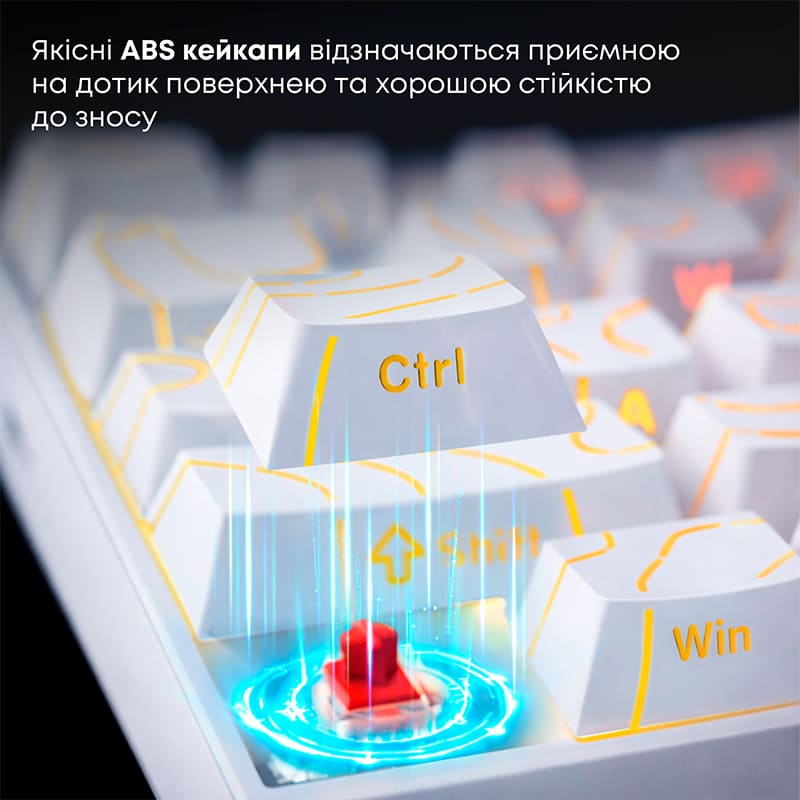Клавиатура Ajazz NK68 Red Switch USB UA White (NK68-R-S-W) фото №10