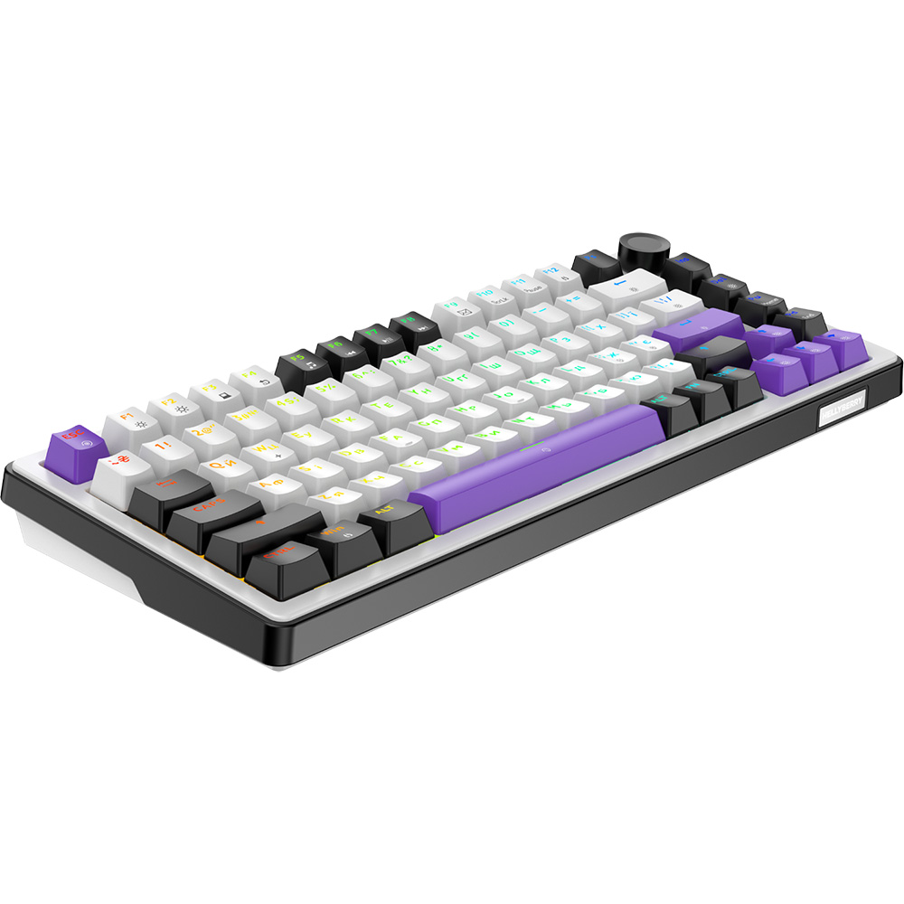 Клавиатура HATOR Hellyberry HK75 Mechanical Linear RGB USB UA White/Violet (HK75) фото №4