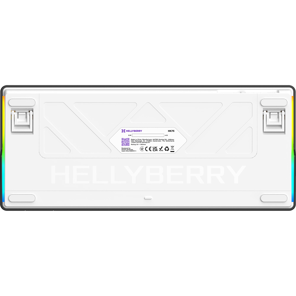 Клавиатура HATOR Hellyberry HK75 Mechanical Linear RGB USB UA White/Violet (HK75) фото №6