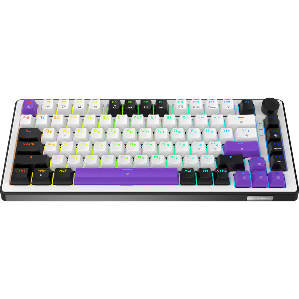Клавиатура HATOR Hellyberry HK75 Mechanical Linear RGB USB UA White/Violet (HK75) фото №7