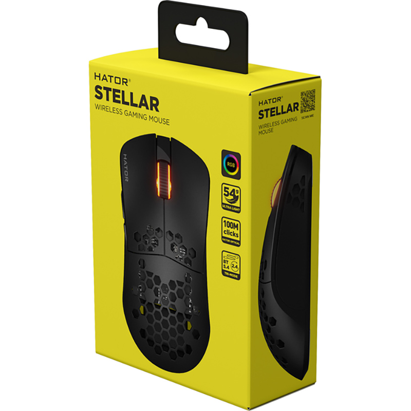 Комп'ютерна миша HATOR Stellar Wireless/Bluetooth/USB Black (HTM650) фото №7