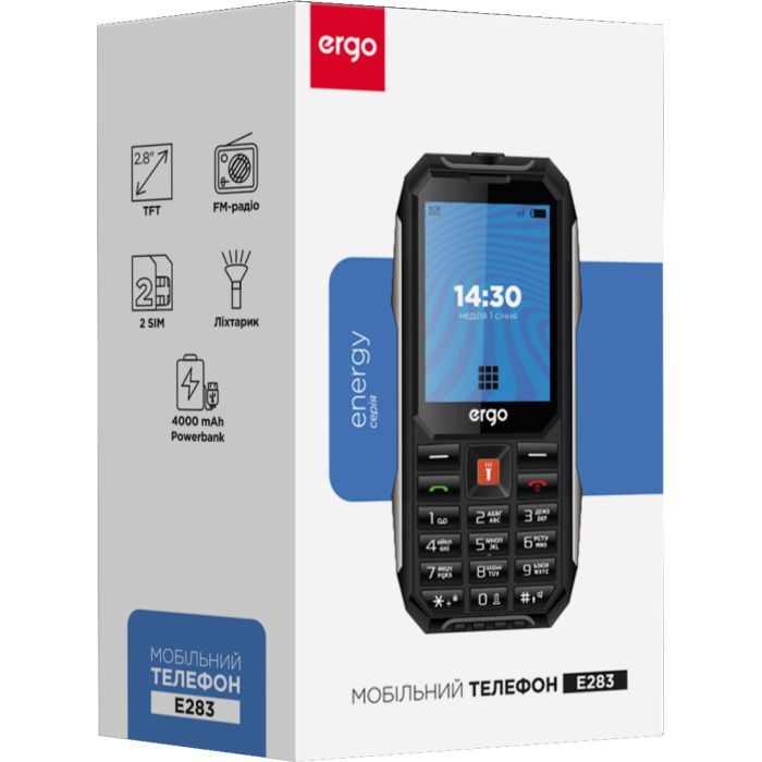 Мобильный телефон Ergo E283 Black фото №7
