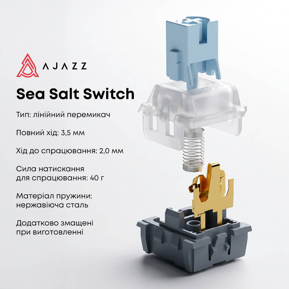 Клавіатура Ajazz AK820 Sea Salt Switch RGB USB-C UA Black (AK820-SS-BGY) фото №10