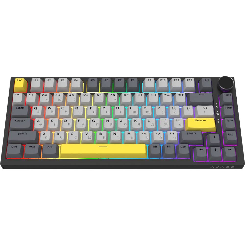 Клавіатура Ajazz AK820 Sea Salt Switch RGB USB-C UA Black (AK820-SS-BGY) фото №2