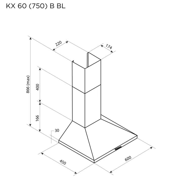 Вытяжка Pyramida KX 60 (750) B BL фото №9