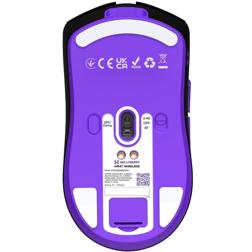 Комп'ютерна миша HATOR Hellyberry HM47 Wireless Black/Violet (HM47_black_violet) фото №9