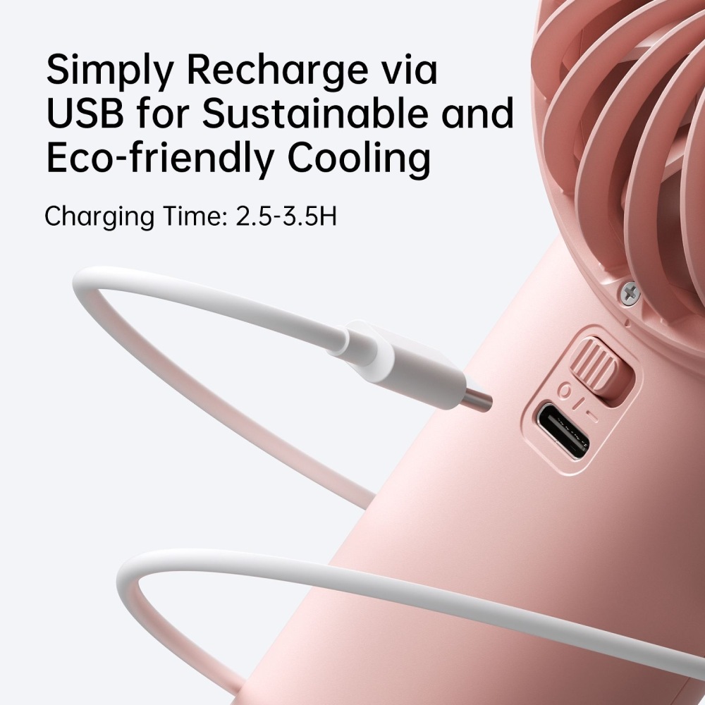 Вентилятор Jisulife Handheld Fan Life 4 (3600mAh) Pink фото №11