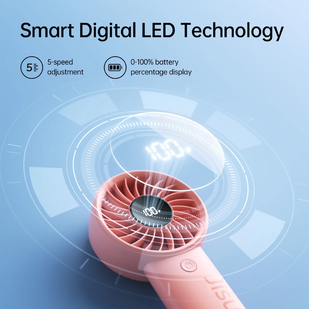 Вентилятор Jisulife Handheld Fan Life 4 (3600mAh) Pink фото №12