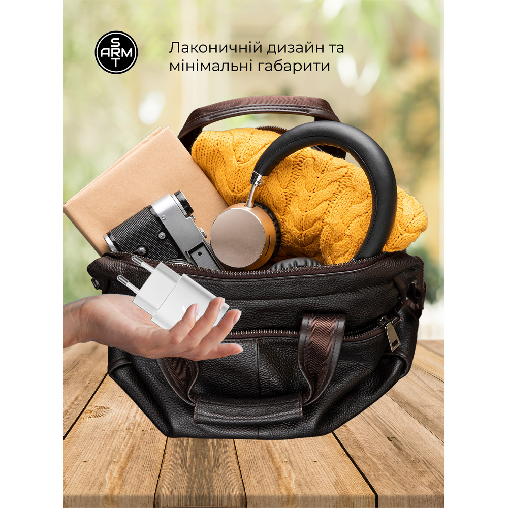 МЗП Armorstandart AR-TA800W USB-C 25W White   кабель USB-C to USB-C (ARM63804) фото №6