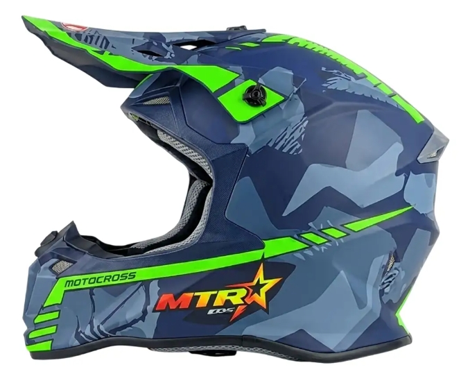 Мотошолом Forte HD-806-6 розмір L (блакитно-зелений)