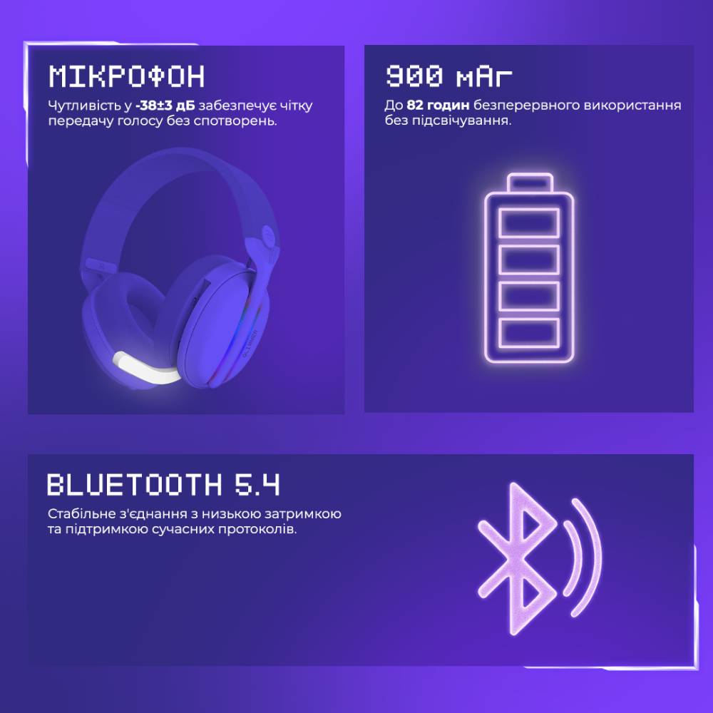 Наушники Proove Gaming Glimmer (APP) (black/purple) фото №5