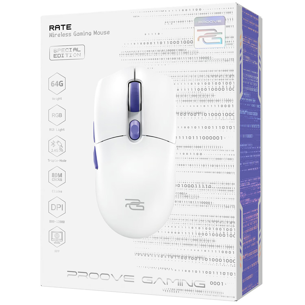 Комп'ютерна миша Proove Gaming Rate Special Edition (white/purple) фото №11
