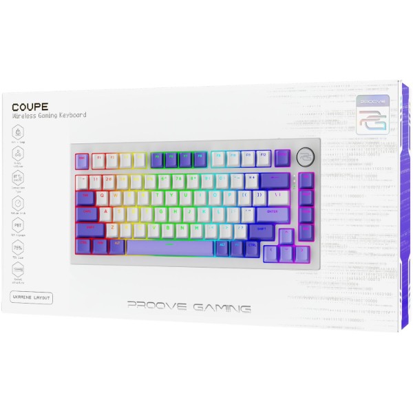 Клавиатура Proove Gaming Coupe (Ukraine Layout) (white/purple) фото №13
