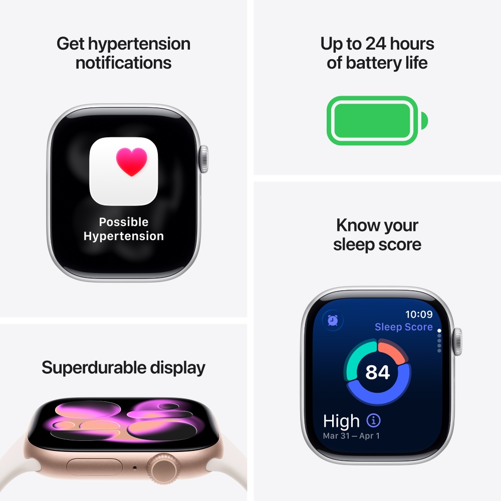Смарт-годинник Apple Watch 11 GPS 42mm Silver Aluminium Case Purple Fog Sport Band S/M MEU64 фото №3
