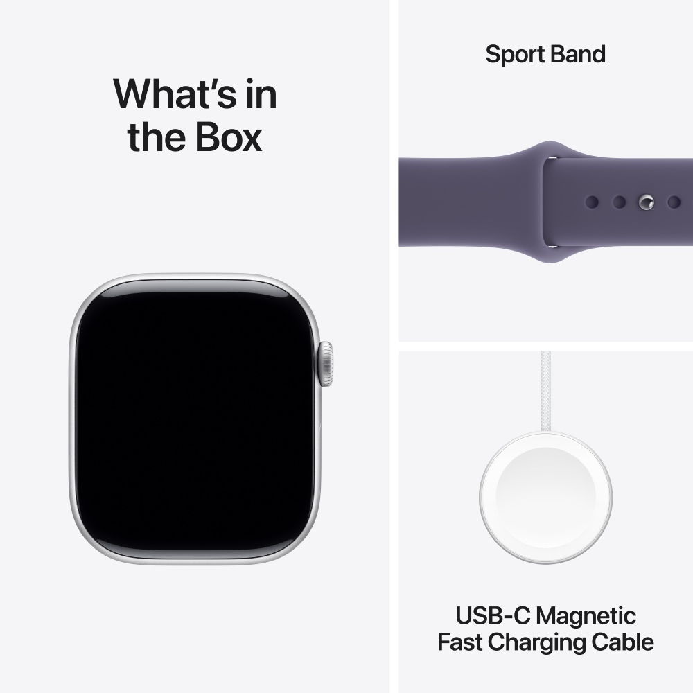 Смарт-годинник Apple Watch 11 GPS 42mm Silver Aluminium Case Purple Fog Sport Band S/M MEU64 фото №5