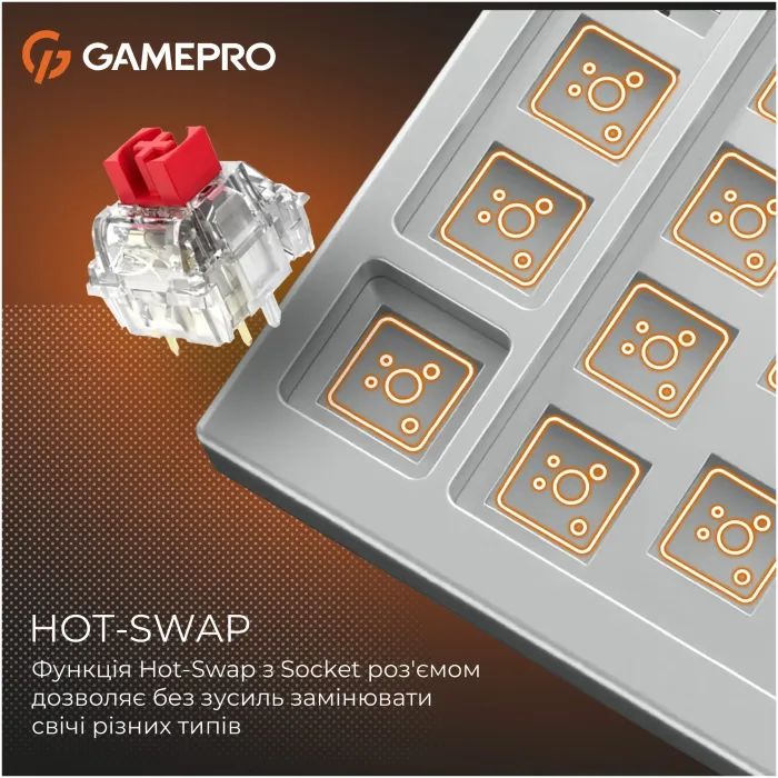 Клавиатура GamePro Genesis Silverlight MK126 USB UA Grey (MK126) фото №9
