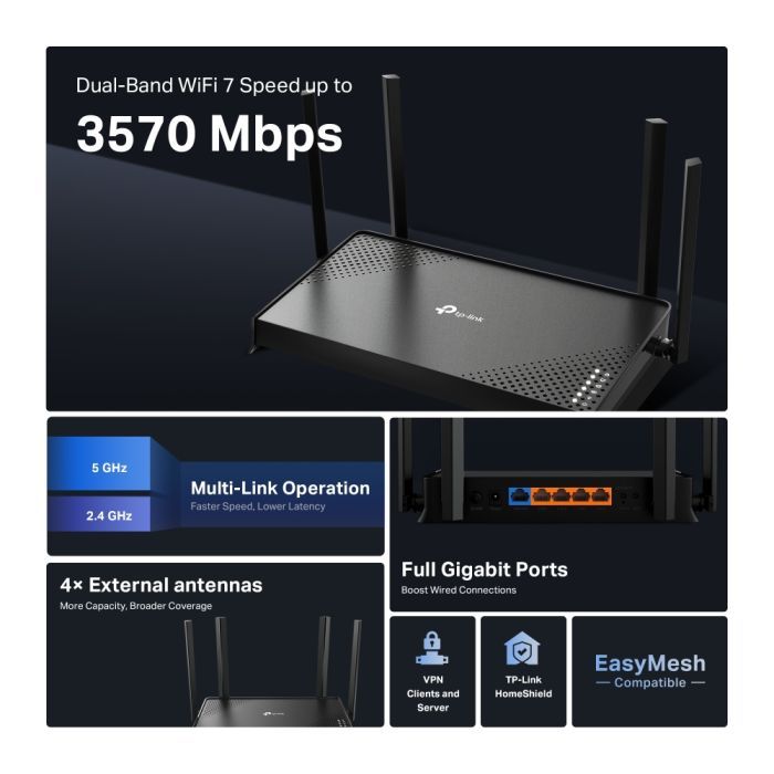 Маршрутизатор TP-Link Archer BE220 фото №8