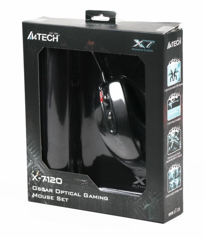 Компьютерная мыш A4Tech X-710BK   килимок X7-200MP фото №6