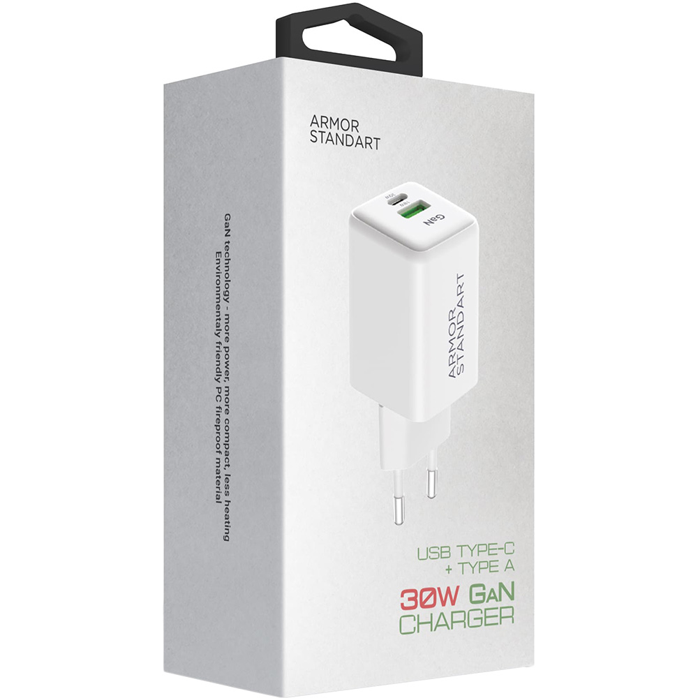 СЗУ Armorstandart AR371 30W GaN Type-C   USB White (ARM77549) фото №11