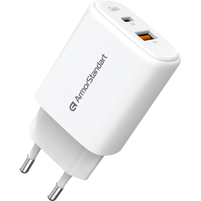 МЗП Armorstandart AR-T202WEU 20W GaN USB-C  USB-A White (ARM89531)