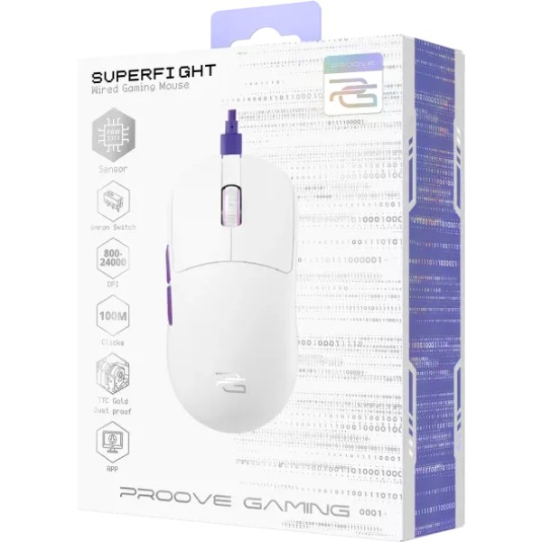 Компьютерная мыш Proove Gaming Superfight Wired (white/purple) фото №5
