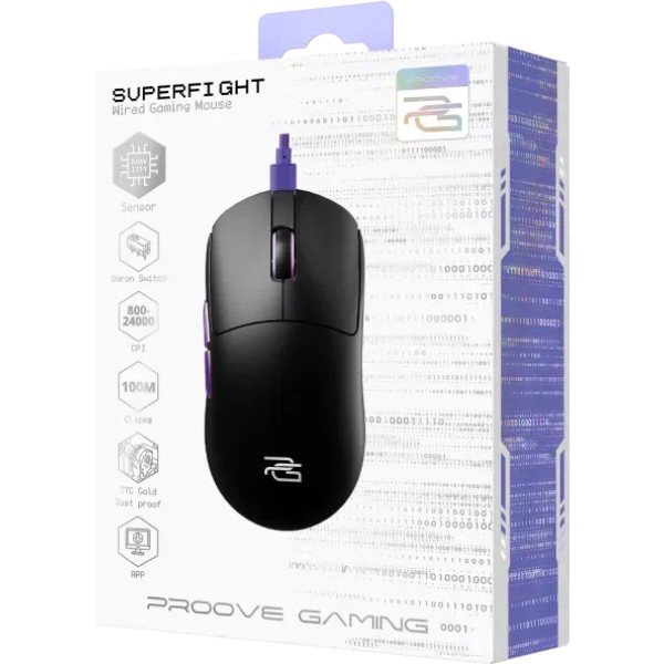 Комп'ютерна миша Proove Gaming Superfight Wired (black/purple) фото №6