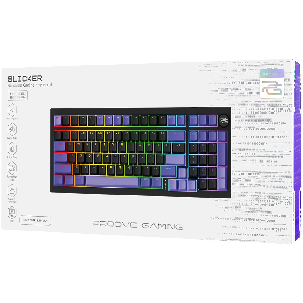 Клавиатура Proove Gaming Slicker Special Edition (Ukraine Layout) (black/purple) фото №3